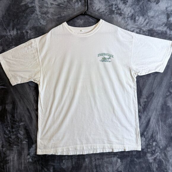 Newport Blue It's Fiver O'Clock Somewhere Double Sided Size XXL White T-Shirt - Picture 1 of 7